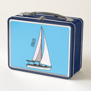 Cartoon Sailboat Metall Brotdose