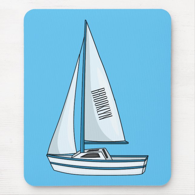 Cartoon Sailboat Mousepad (Vorne)