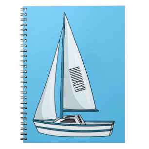 Cartoon Sailboat Notizblock