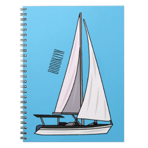 Cartoon Sailboat Notizblock