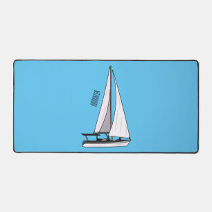 Cartoon Sailboat Schreibtischunterlage