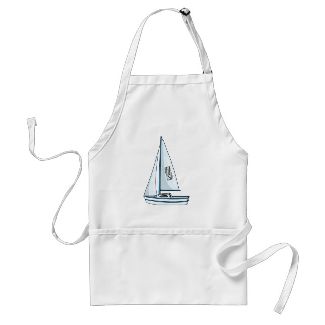 Cartoon Sailboat Schürze (Vorne)