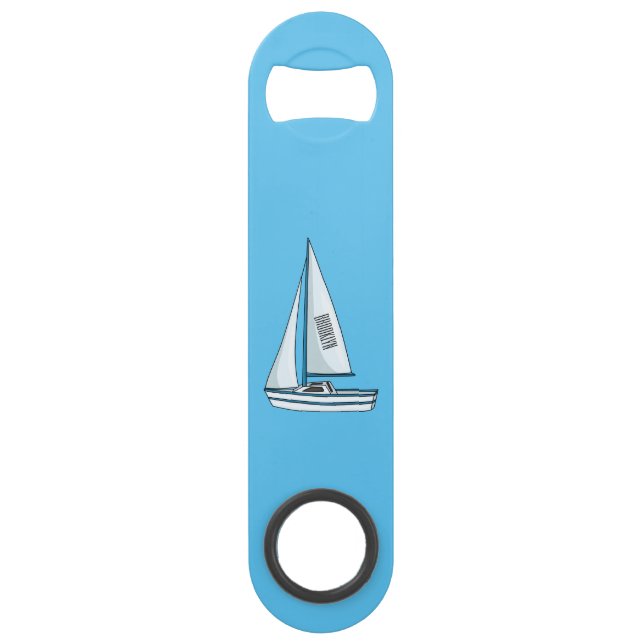 Cartoon Sailboat Speed Flaschenöffner (Vorderseite)