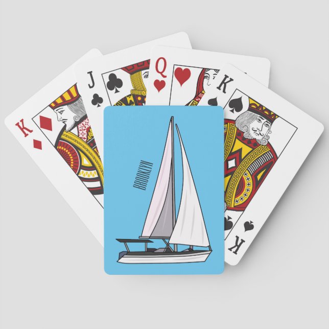 Cartoon Sailboat Spielkarten (Rückseite)