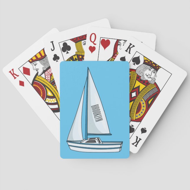 Cartoon Sailboat Spielkarten (Rückseite)