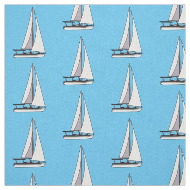 Cartoon Sailboat Stoff (Muster)