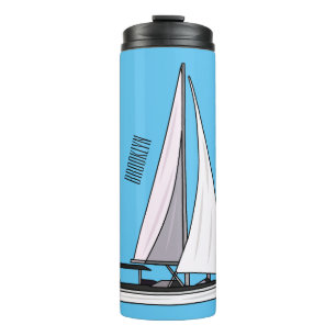 Cartoon Sailboat Thermosbecher