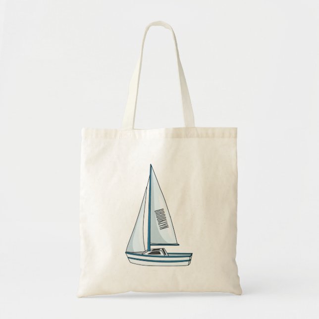 Cartoon Sailboat Tragetasche (Vorne)