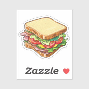 Cartoon Sandwich Aufkleber