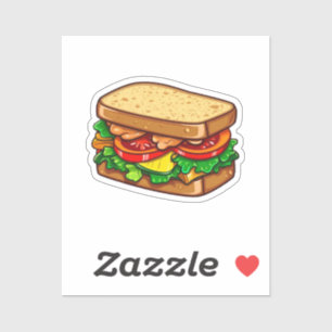 Cartoon Sandwich Aufkleber