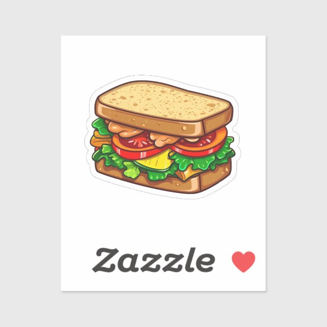 Cartoon Sandwich Aufkleber (Blatt)