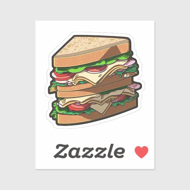 Cartoon sandwich aufkleber (Blatt)