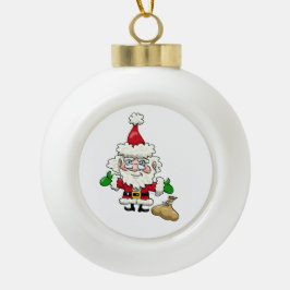 Cartoon Santa Claus Keramik Ball Weihnachtsanfang Kugel-Ornament