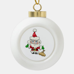 Cartoon Santa Claus Keramik Ball Weihnachtsanfang Kugel-Ornament