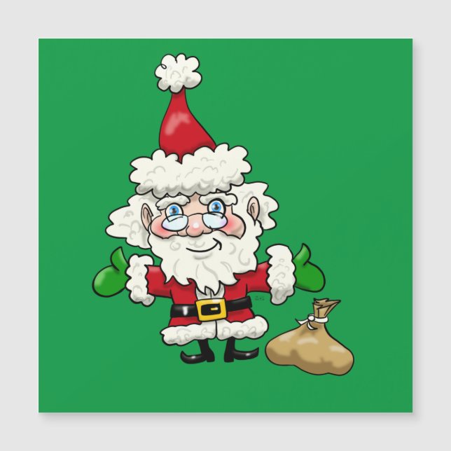 Cartoon Santa Claus Magnetkarte (Vorderseite)
