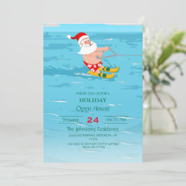 Cartoon Santa Claus Wassersport Einladung