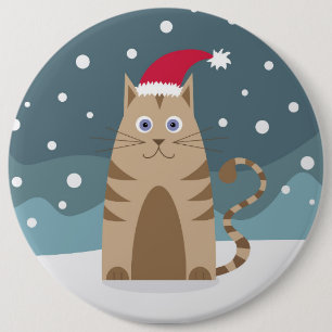 Cartoon Santa Katzenschneewittchen Button
