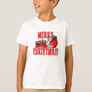 Cartoon Santa und Taschen von Weihnachtsspielzeug T-Shirt
