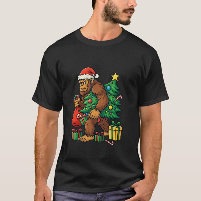 Cartoon Sasquatch Holiday Shirt (Vorderseite)