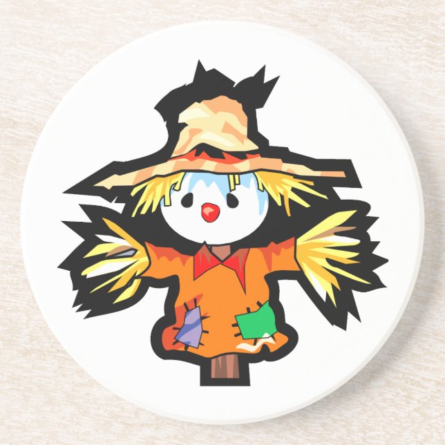 Cartoon scarecrown Grafik Sandstein Untersetzer (Vorne)