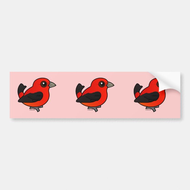 Cartoon Scarlet Tanager Autoaufkleber (Vorne)