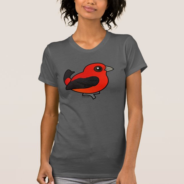 Cartoon Scarlet Tanager T-Shirt (Vorderseite)