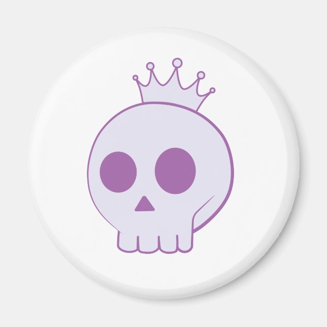 Cartoon-Schädel mit Kronendesign Magnet (Vorne)