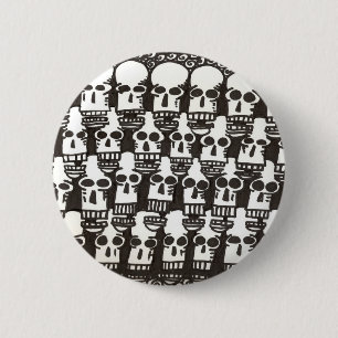 Cartoon-Schädelknopf Button