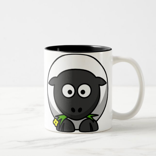 Cartoon-Schaf-Tasse Zweifarbige Tasse (Rechts)