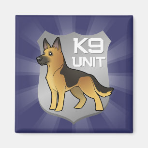 Cartoon-Schäferhund der Einheits-K9 Magnet