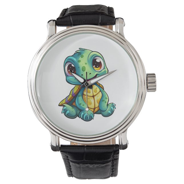 Cartoon-Schildkröte Armbanduhr (Vorderseite)