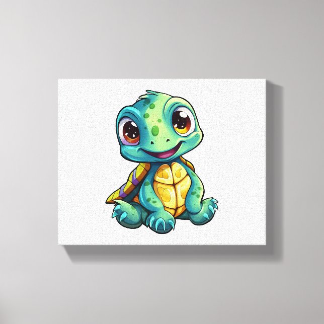 Cartoon-Schildkröte Leinwanddruck (Vorderseite)