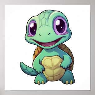 Cartoon-Schildkröte Poster
