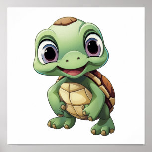 Cartoon-Schildkröte Poster