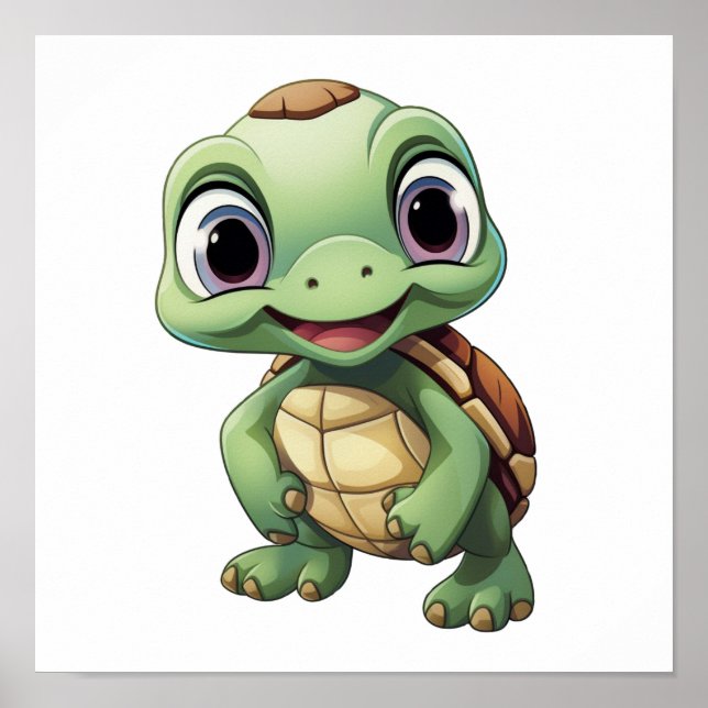 Cartoon-Schildkröte Poster (Vorne)