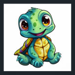 Cartoon-Schildkröte Poster<br><div class="desc">Für echte Schildkrötenliebhaber</div>