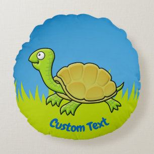 Cartoon Schildkröte Rundkissen Rundes Kissen