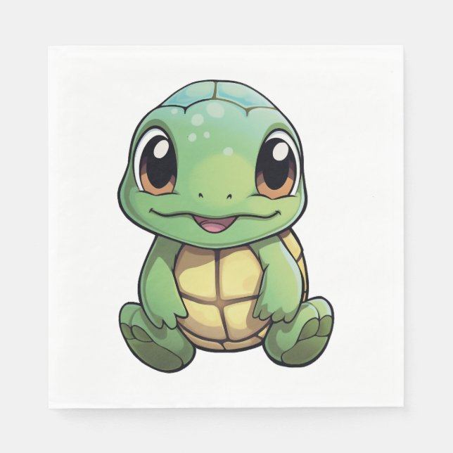 Cartoon-Schildkröte Serviette (Vorderseite)