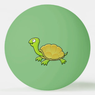 Cartoon-Schildkröte Tischtennisball