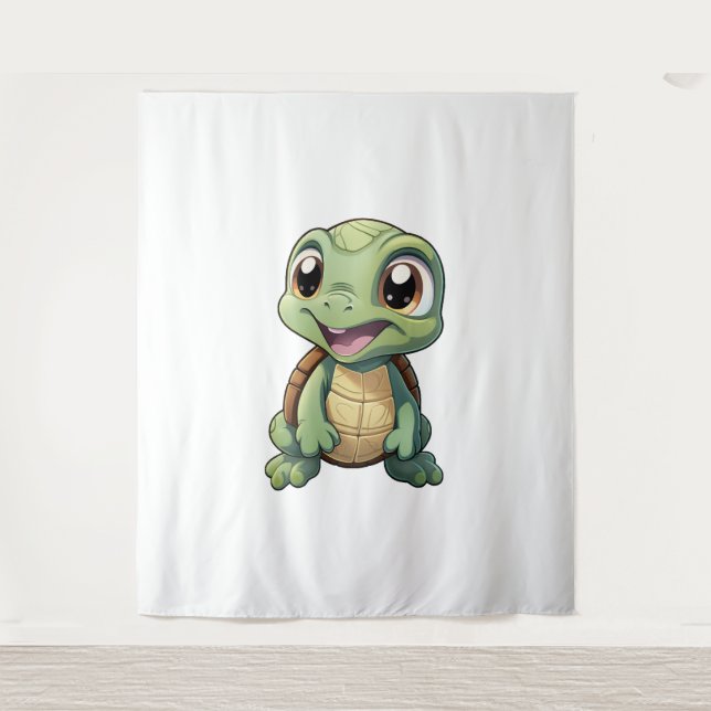 Cartoon-Schildkröte Wandteppich (Vorderseite)