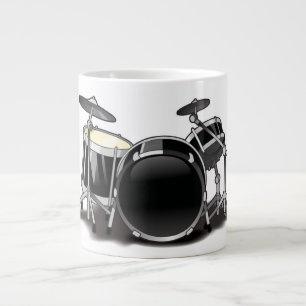 Cartoon-Schlagzeuger-Tasse Jumbo-Tasse