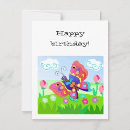 Cartoon Schmetterlinge und Blume Mitteilungskarte