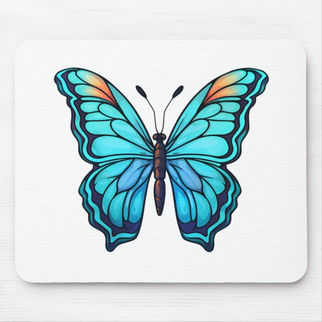 Cartoon-Schmetterlingsdarstellung Mousepad (Vorne)