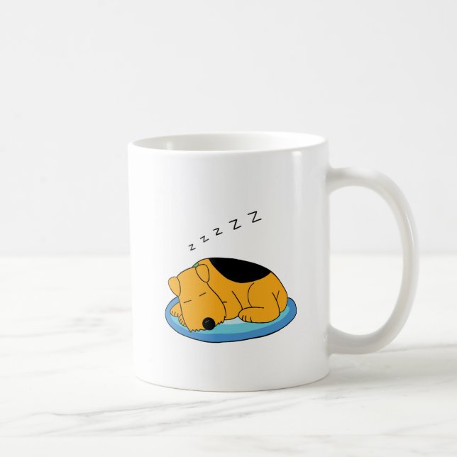 Cartoon-schnarchende Welpen-HundeTasse Kaffeetasse (Rechts)