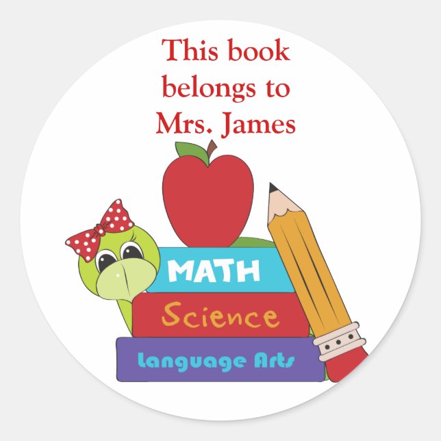 Cartoon School Books Book Plakate Stickers (Vorderseite)