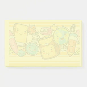 Cartoon School Supply Pattern Postit Notes Post-it Klebezettel