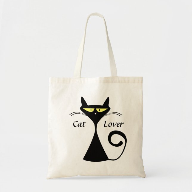 Cartoon-schwarze Katzen-Taschen-Tasche Tragetasche (Vorne)