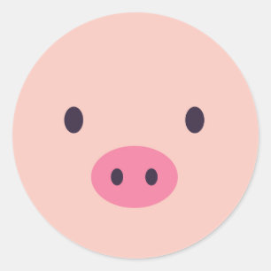 Cartoon-Schwein-Aufkleber Runder Aufkleber