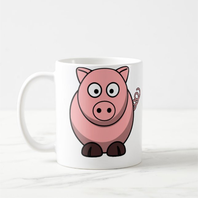 Cartoon-Schwein-Tasse Kaffeetasse (Links)