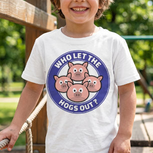 Cartoon-Schwein-Witz - Who Let The Hogs Out - T-Shirt